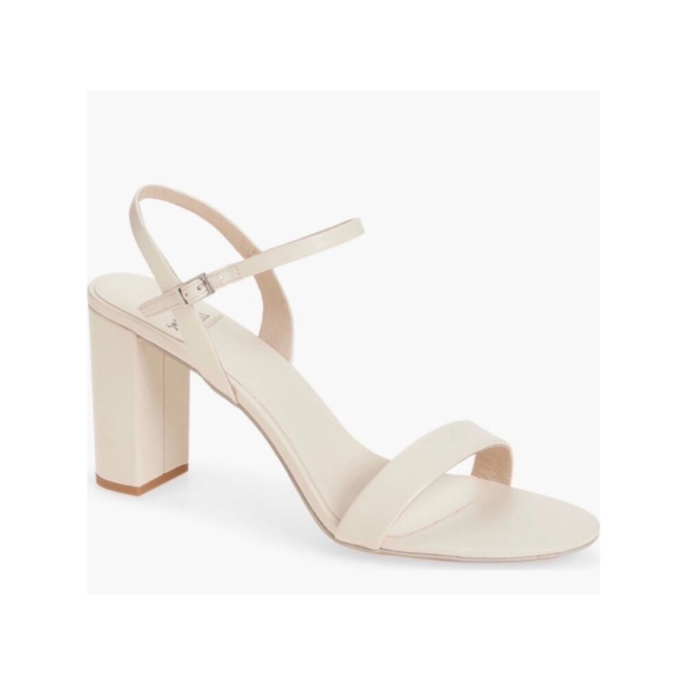 New JEFFREY CAMPBELL GO-THERE BLOCK HEEL SANDAL in Ivory Size 9